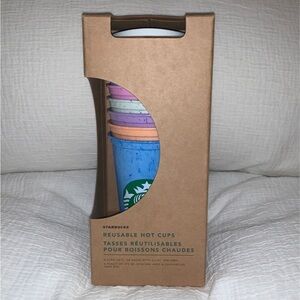 🆕RARE Starbucks Hot Reusable Cups, Marble Edition, Limited Edition, Summer 2019